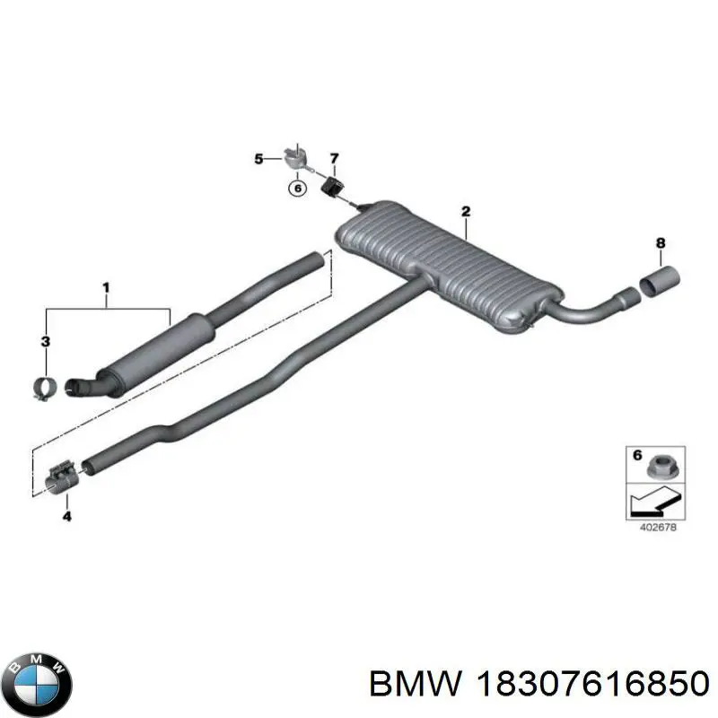 Do koszyka 18307616850 BMW Poduszka mocowania tłumika