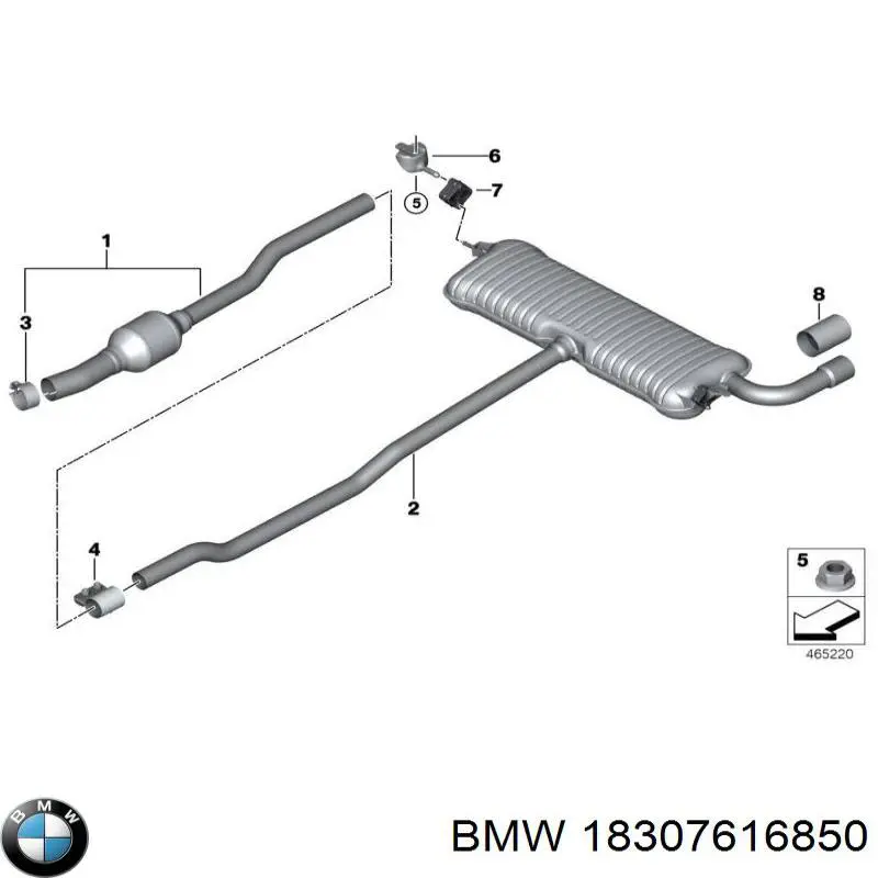 Poduszka mocowania tłumika BMW 18307616850
