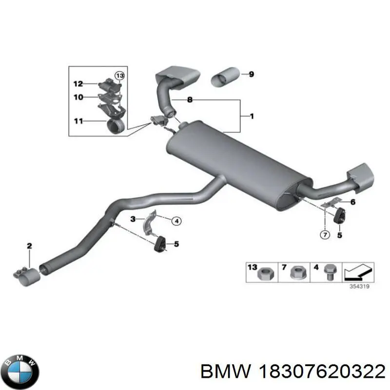 18307620322 BMW Silniczek sterujący klapą recyrkulacji powietrza