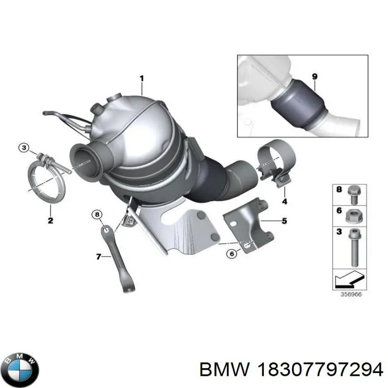 18307797294 BMW Konwerter-katalizator