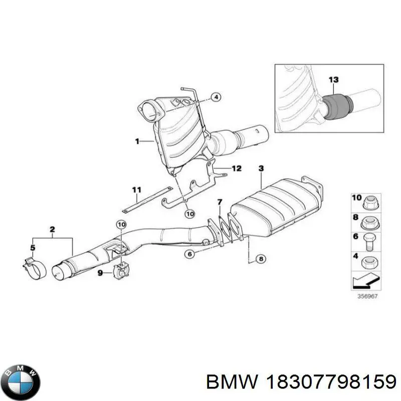 Do koszyka 18307798159 BMW Filtr cząstek stałych układu wydechowego