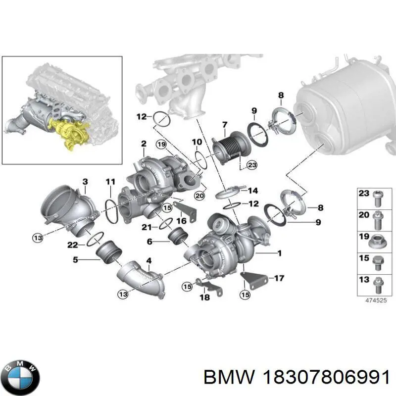 18307806991 BMW Obejma zaciskowa kolektora wydechowego