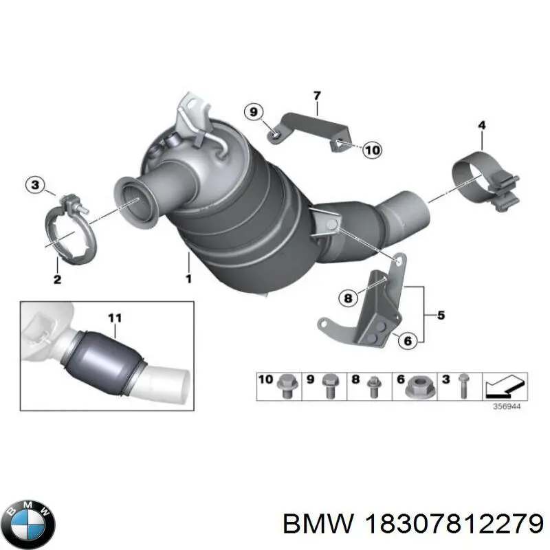 18307812279 BMW Filtr cząstek stałych układu wydechowego