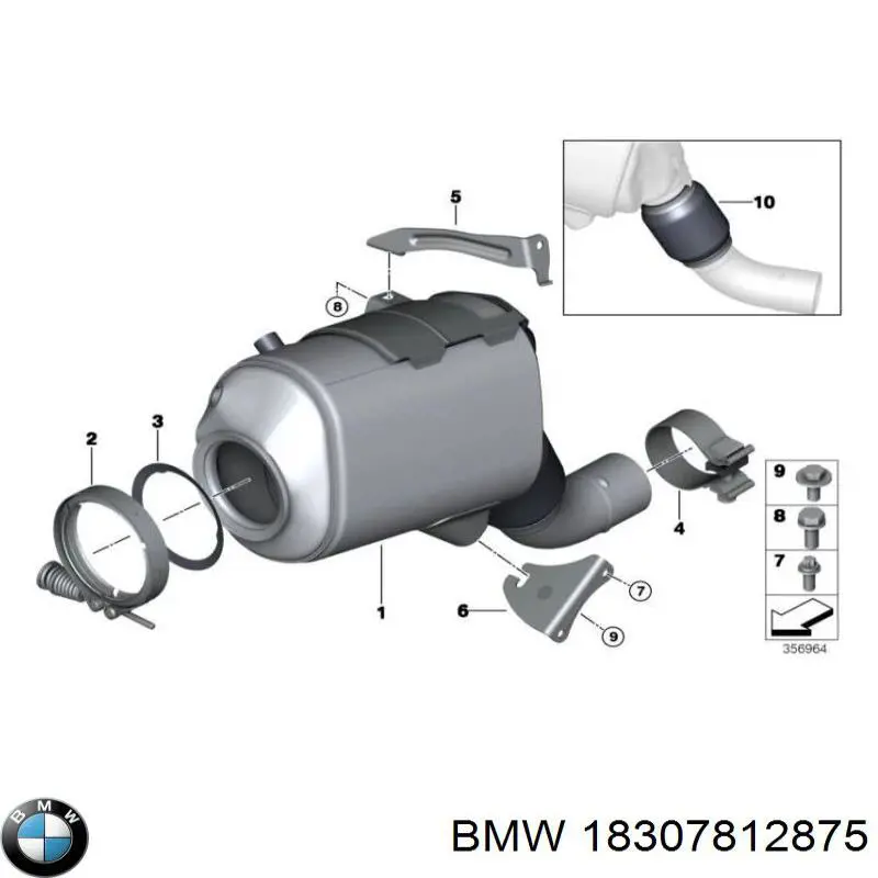 18307812875 BMW Filtr cząstek stałych układu wydechowego