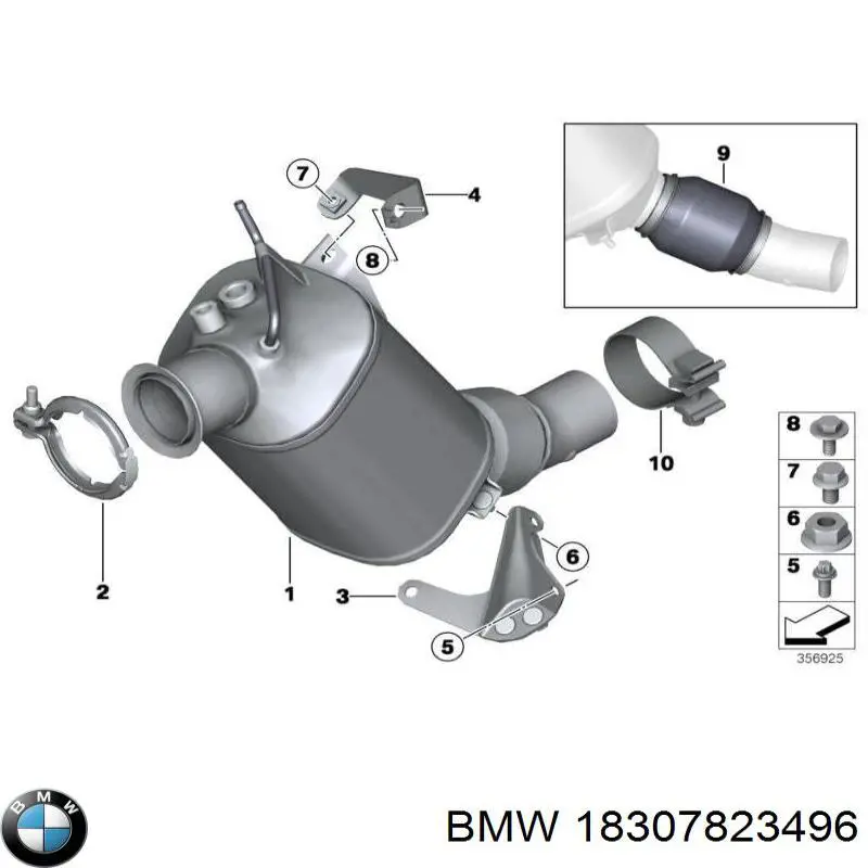 18307823496 BMW Filtr cząstek stałych układu wydechowego