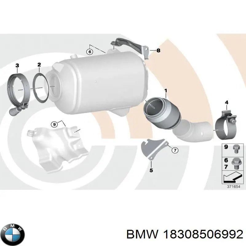Do koszyka 18308506992 BMW Wspornik (uchwyt) tłumika przedni