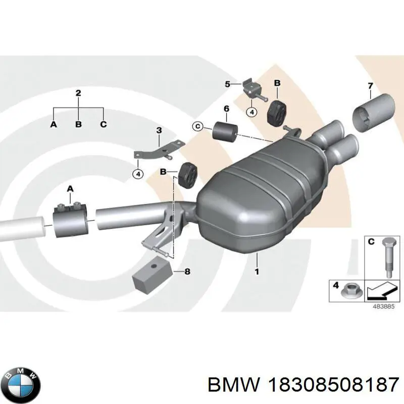 Tłumik, tylna część do BMW 5  F10