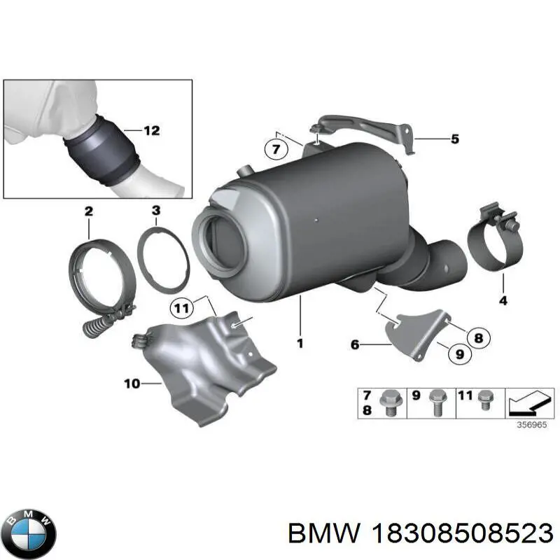 18308508523 BMW Filtr cząstek stałych układu wydechowego