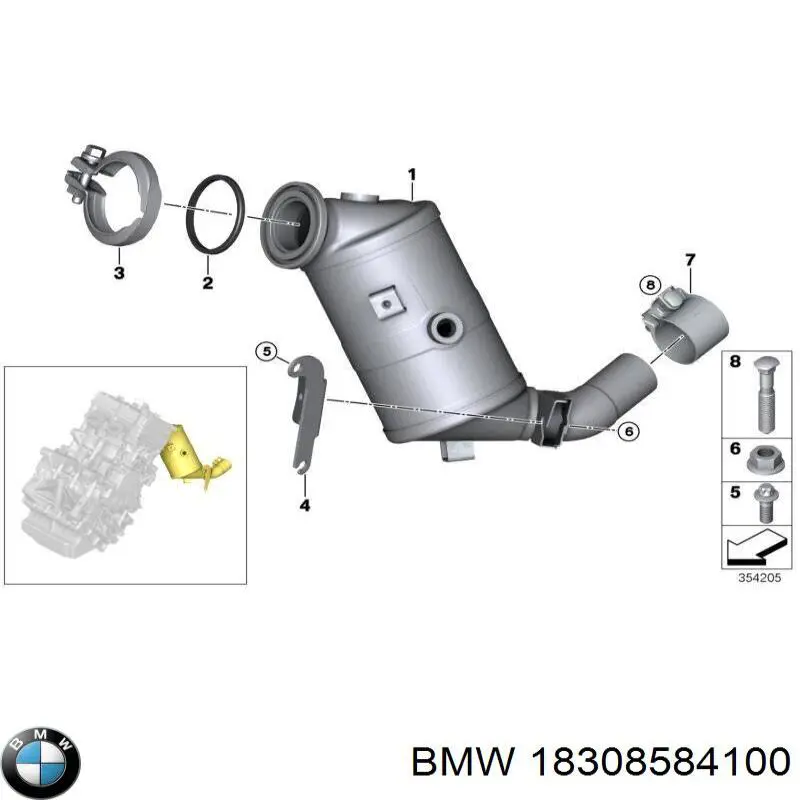 18308584100 BMW Uszczelka kolektora wydechowego