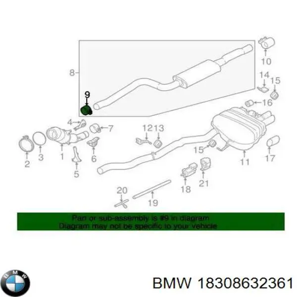 Wspornik (uchwyt) tłumika tylny BMW 18308632361 cena, od 41,57 USD
