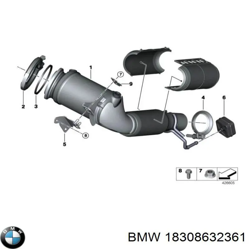 Do koszyka 18308632361 BMW Wspornik (uchwyt) tłumika tylny