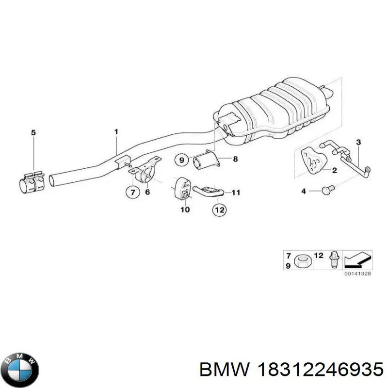 Tłumik, tylna część BMW 18312246935 cena, od 214,96 USD
