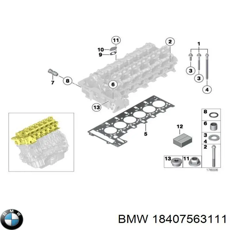 Do koszyka 18407563111 BMW Uszczelka kolektora wydechowego