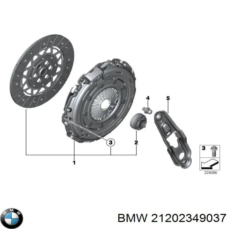 21202349037 BMW Zestaw sprzęgła (3 części)