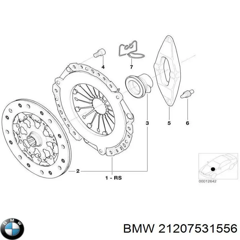 Zestaw sprzęgła (3 części) BMW 21207531556