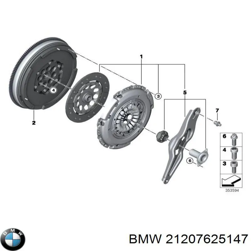 Do koszyka 21207625147 BMW Zestaw sprzęgła (3 części)