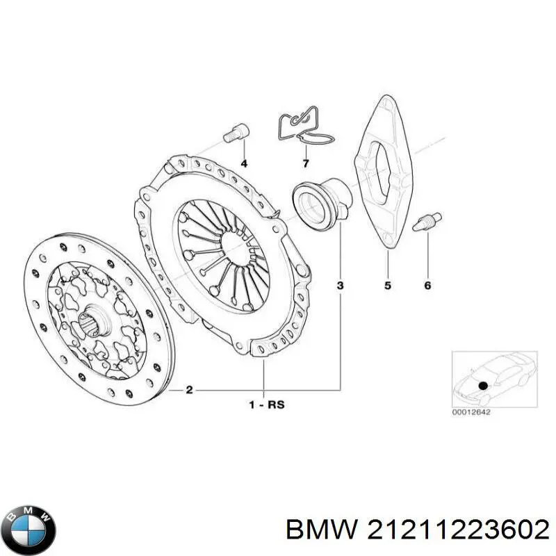 Do koszyka 21211223602 BMW Zestaw sprzęgła (3 części)
