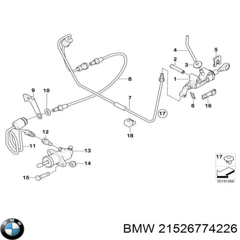 Przewód sprzęgła BMW 5 sedana (F10) (2009 - 2016) cena, od 71,27 USD