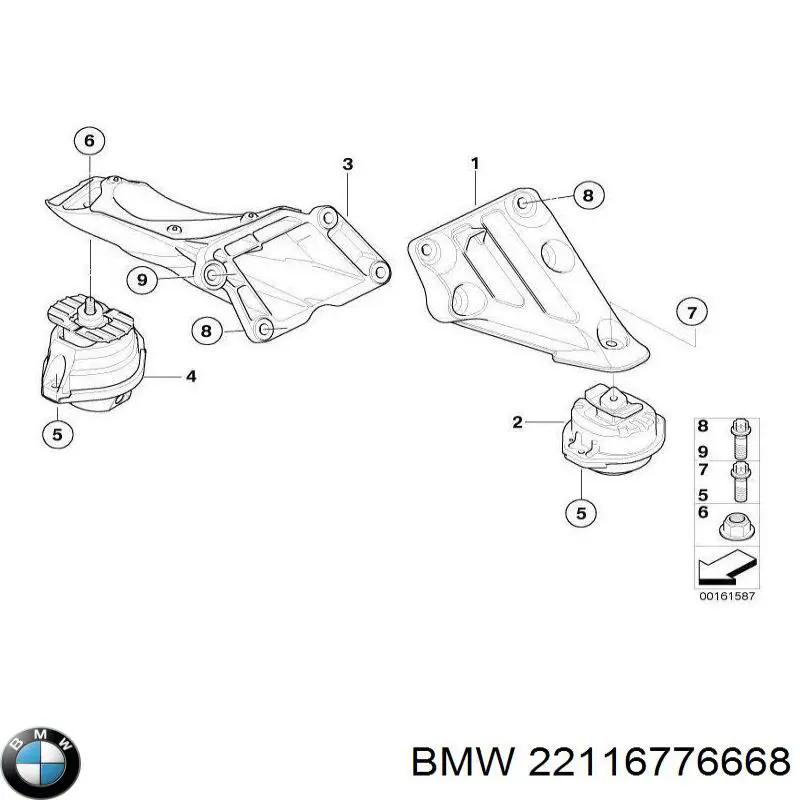 22116776668 BMW Poduszka (podpora) silnika prawa