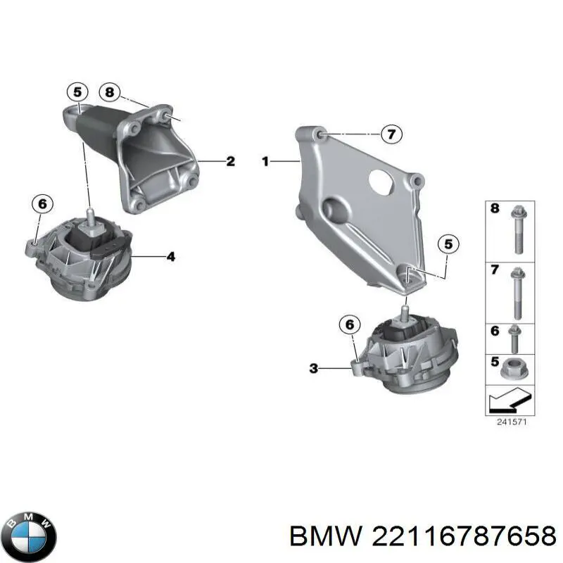 Do koszyka 22116787658 BMW Poduszka (podpora) silnika prawa