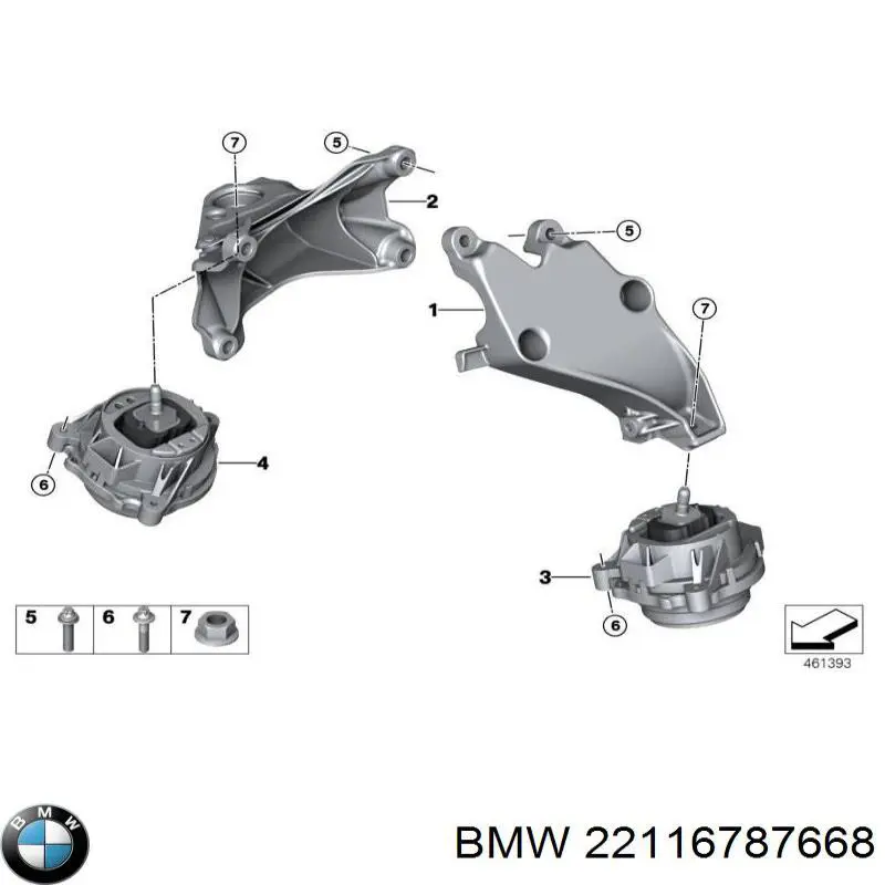 22116787668 BMW Poduszka (podpora) silnika prawa