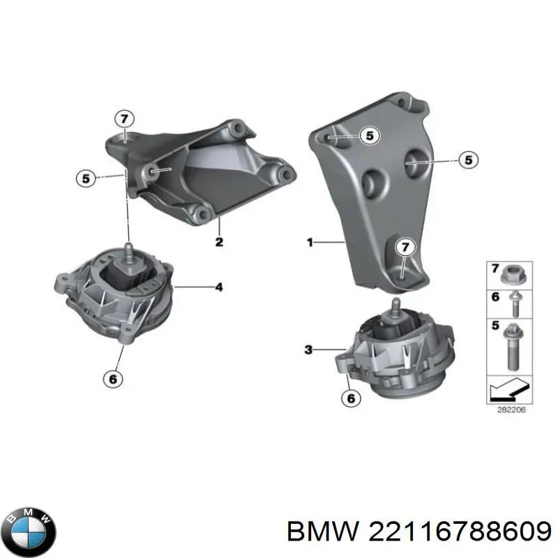 Wspornik lewej poduszki (podpory) silnika do BMW 1 (F21)