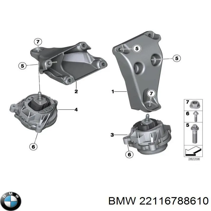 Wspornik prawej poduszki (podpory) silnika do BMW 1 (F21)