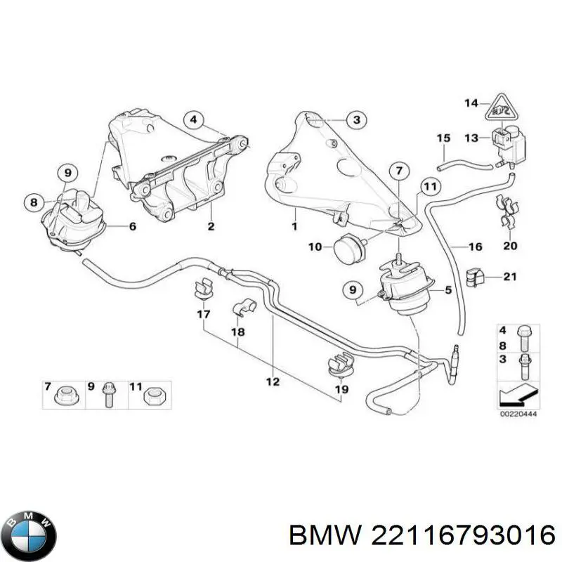 22116793016 BMW poduszka (podpora silnika prawa)