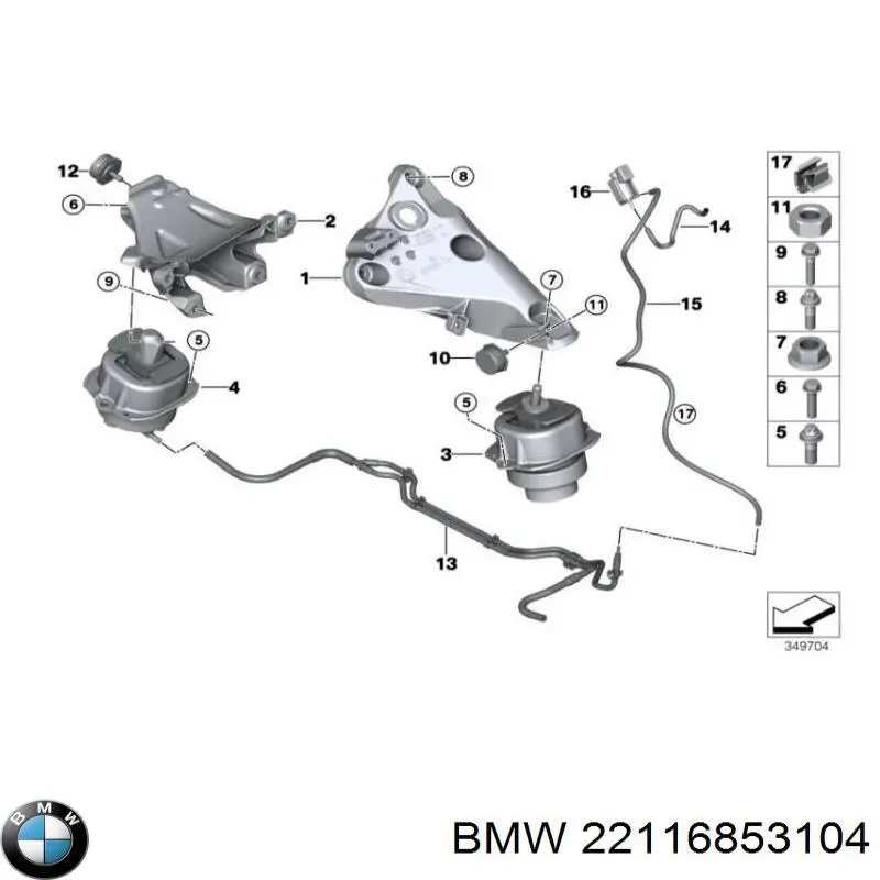22116853104 BMW Poduszka (podpora) silnika prawa