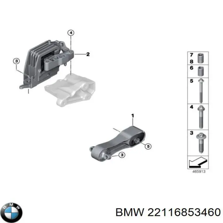 22116853460 BMW poduszka (podpora silnika tylna)