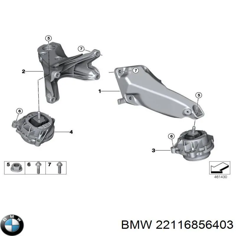 Poduszka (podpora) silnika lewa BMW 22116856403 cena, od 90,96 USD