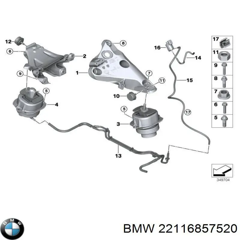 22116857520 BMW Poduszka (podpora) silnika prawa