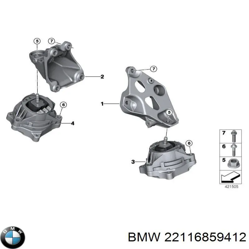 Poduszka (podpora) silnika prawa BMW 22116859412 cena, od 95,34 USD