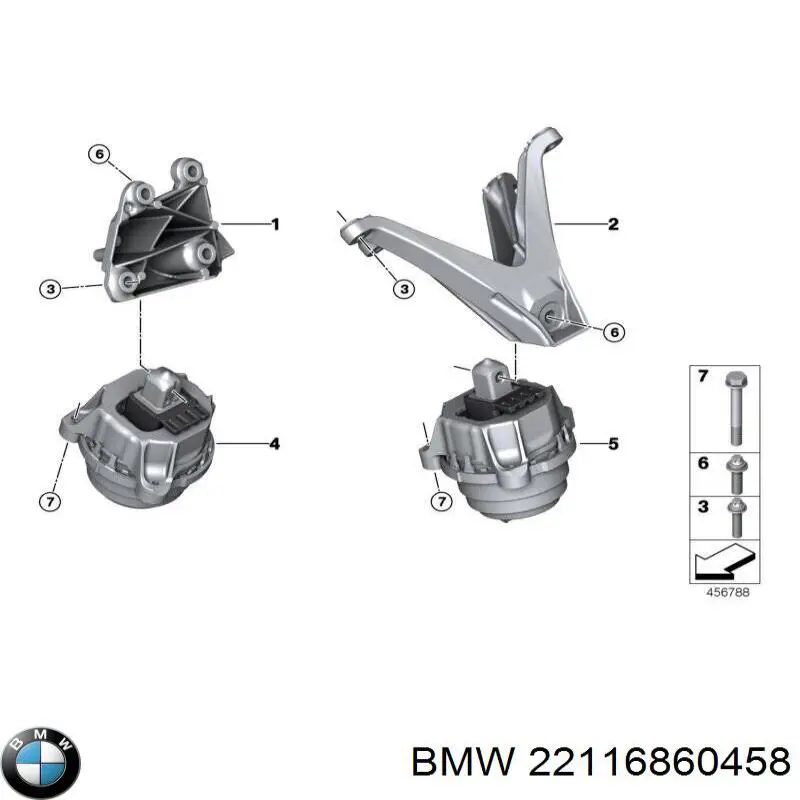 Poduszka (podpora) silnika prawa do BMW X7 (G07)