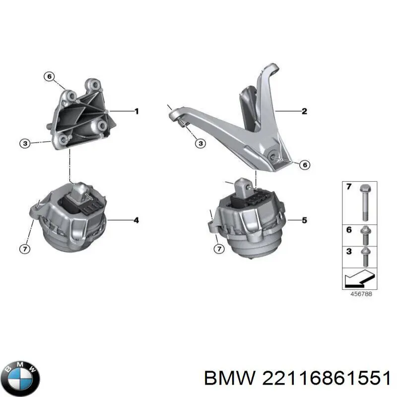 Wspornik lewej poduszki (podpory) silnika do BMW X5 (G05, F95)