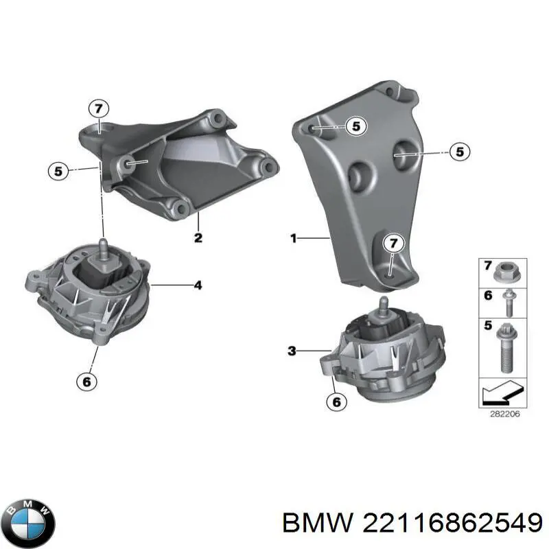 Do koszyka 22116862549 BMW Poduszka (podpora) silnika lewa
