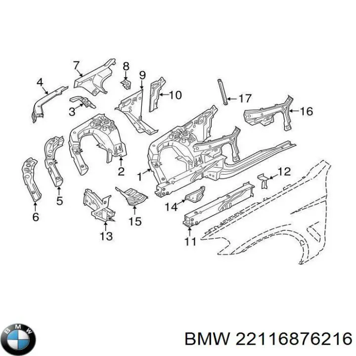 22116876216 BMW Wspornik prawej poduszki (podpory) silnika