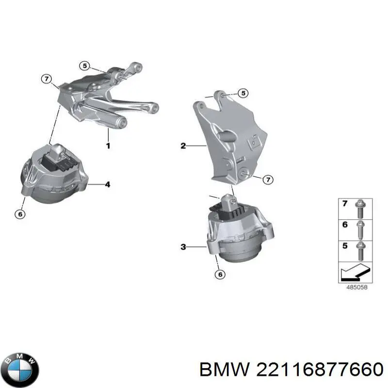 22116877660 BMW Poduszka (podpora) silnika prawa