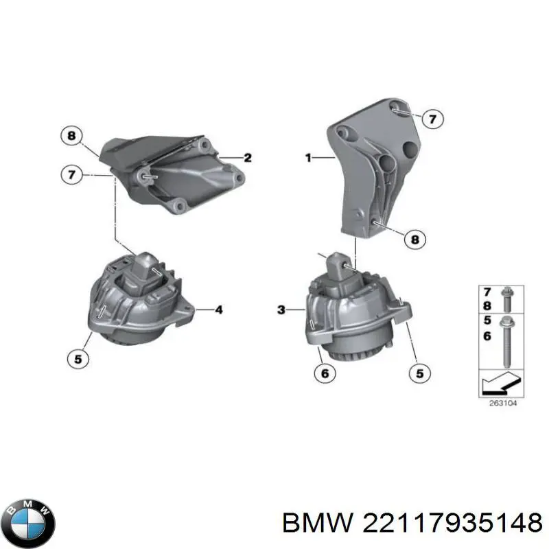 22117935148 BMW poduszka (podpora silnika prawa)