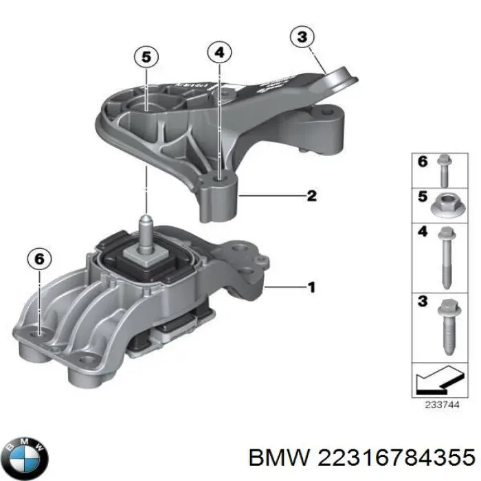 Poduszka (podpora skrzyni biegów) BMW 22316784355 cena, od 73,79 USD