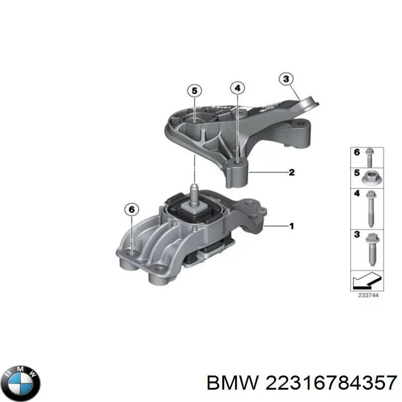 22316784357 BMW Poduszka (podpora skrzyni biegów)