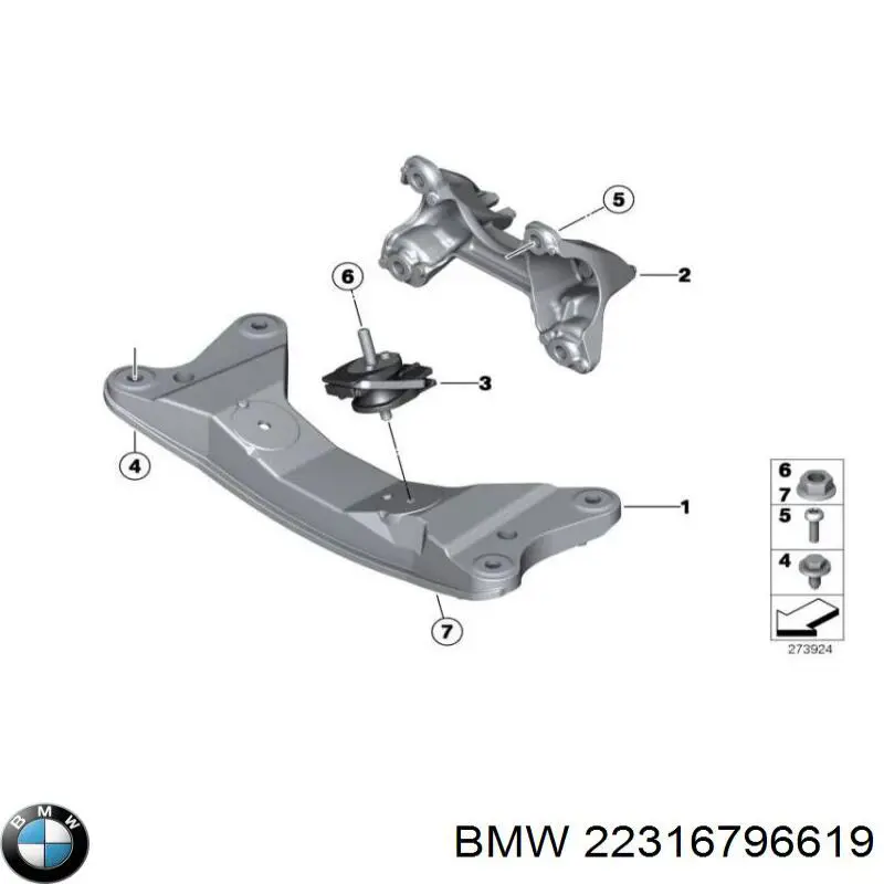 Poduszka (podpora skrzyni biegów) BMW 22316796619 cena, od 26,35 USD