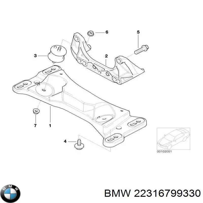 Poduszka (podpora skrzyni biegów) BMW 22316799330 cena, od 9,81 USD