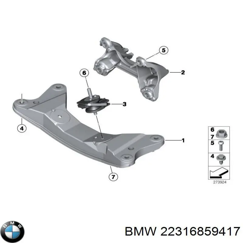 22316859417 BMW Belka mocowania skrzyni biegów