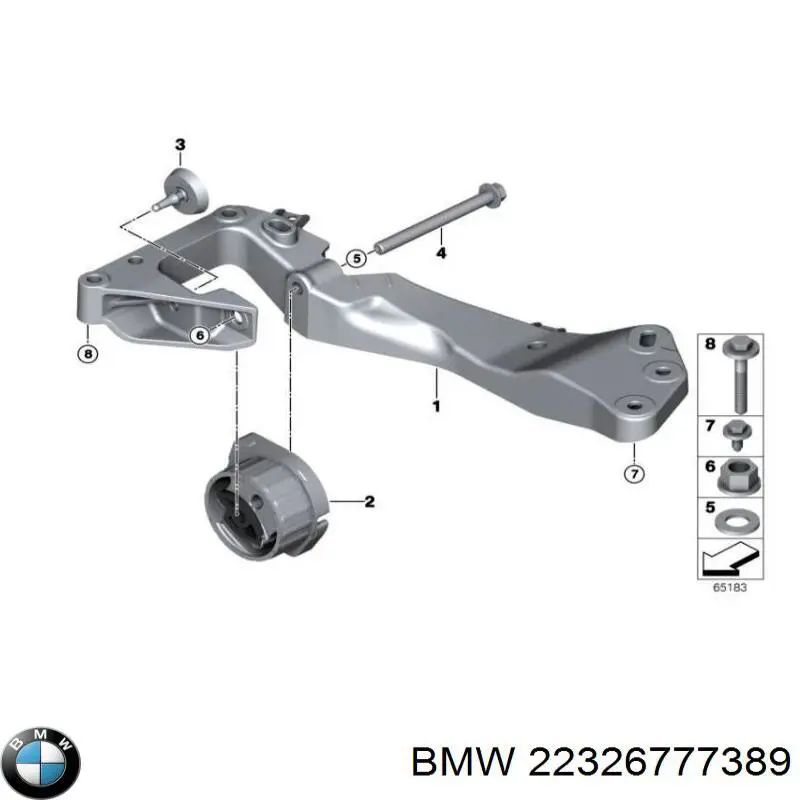 Poduszka (podpora skrzyni rozdzielczej) BMW 22326777389 cena, od 48,21 USD