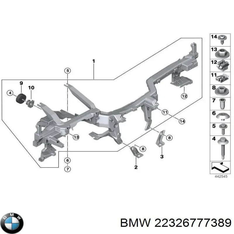 Poduszka (podpora skrzyni rozdzielczej) 22326777389 BMW