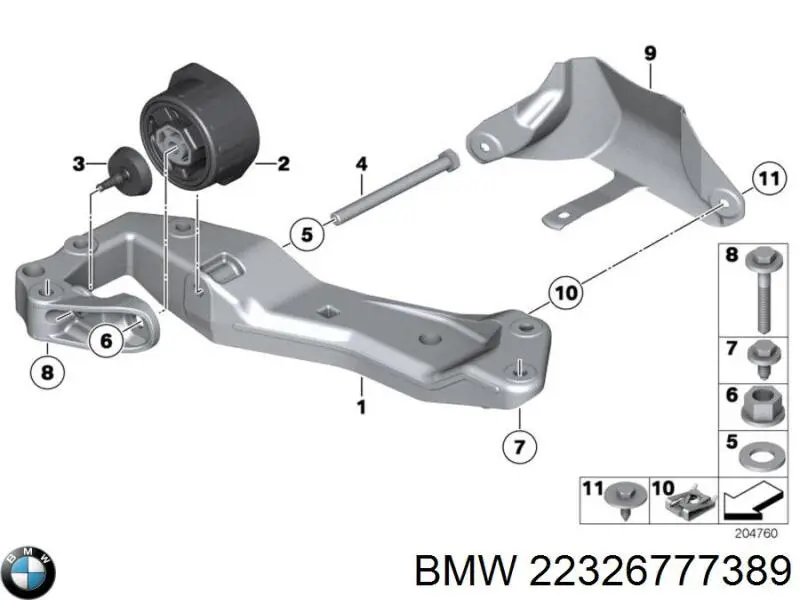Do koszyka 22326777389 BMW Poduszka (podpora skrzyni rozdzielczej)