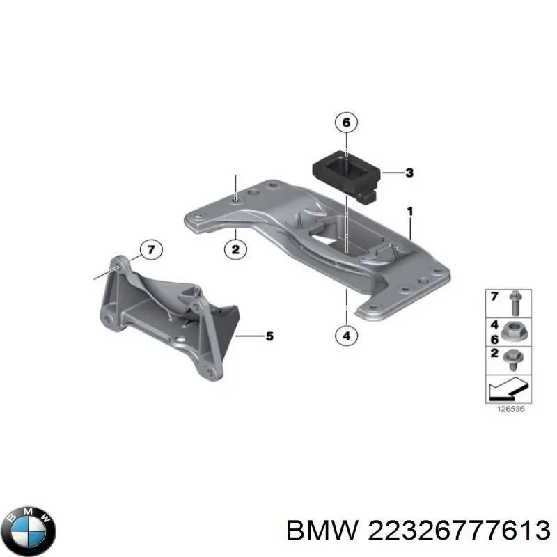 Belka mocowania skrzyni biegów do BMW 7 (F01, F02, F03, F04)