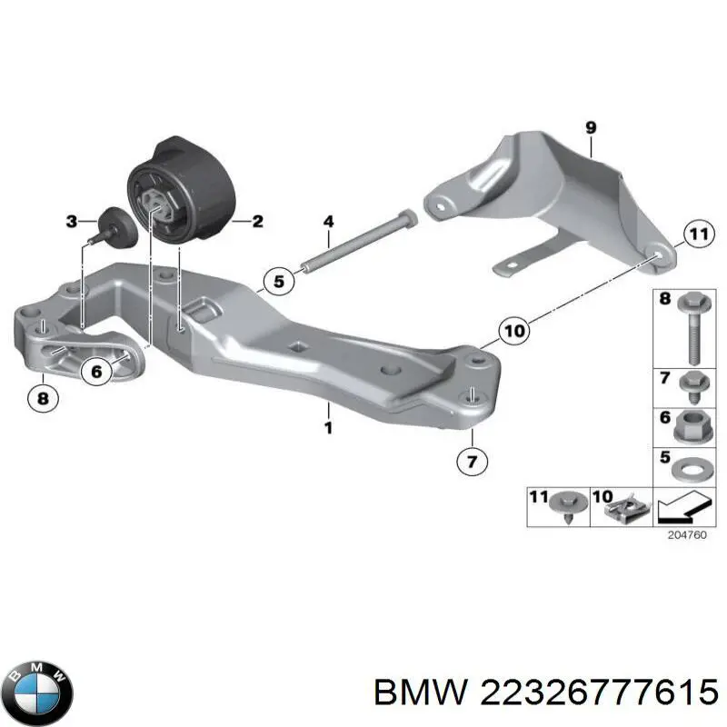 Belka mocowania skrzyni biegów do BMW 5 (F10)