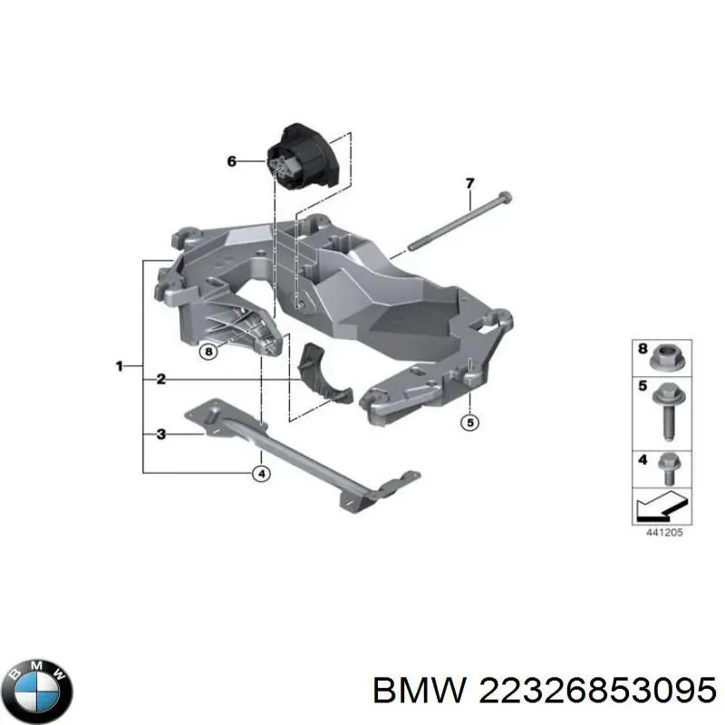 Poduszka (podpora) silnika tylna BMW 22326853095 cena, od 28,30 USD